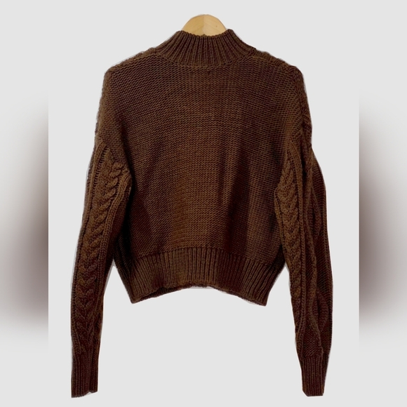 Buffalo David Bitton Dark Brown Cable Knit Sweater Fall Winter Perfect - Picture 4 of 4
